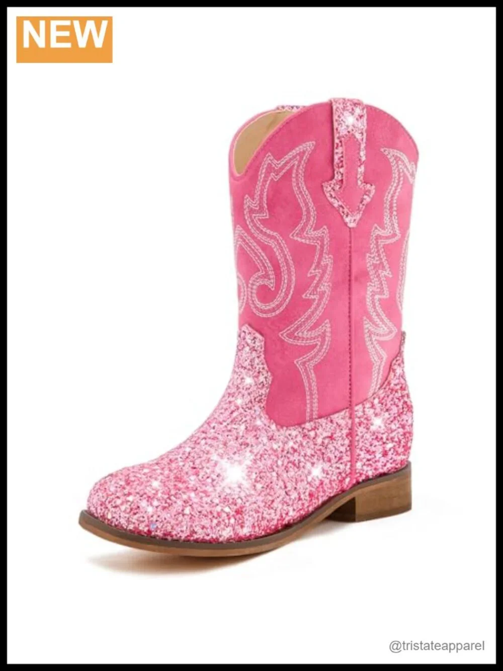 Girls Cowgirl Boots Mid Calf Glitter Toddler Cowboy Boot Little Big Kid Western